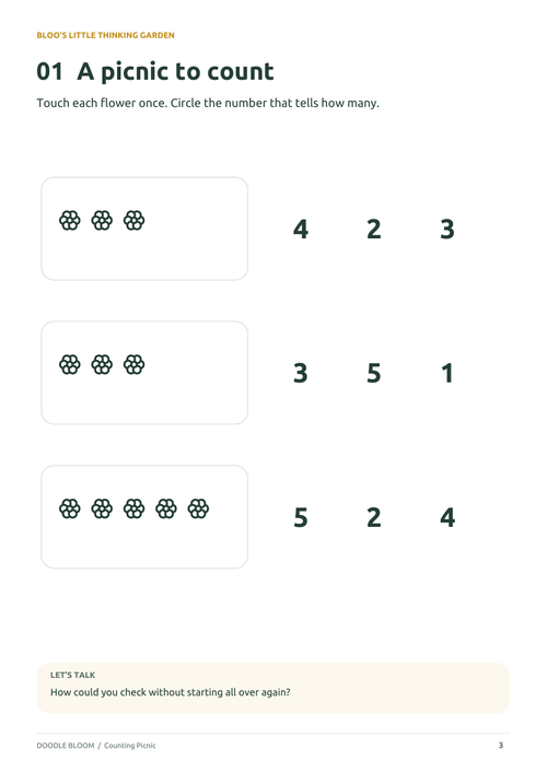 Counting Picnic: actual activity page
