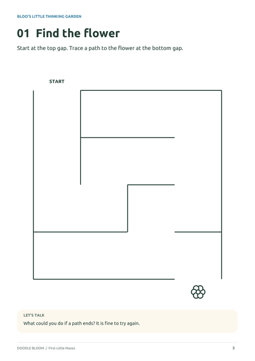 First Little Mazes: actual activity page