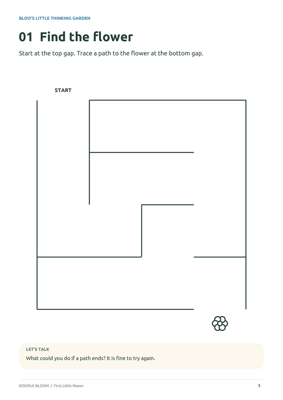 First Little Mazes: actual activity page