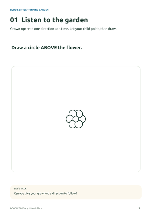 Listen & Place: actual activity page