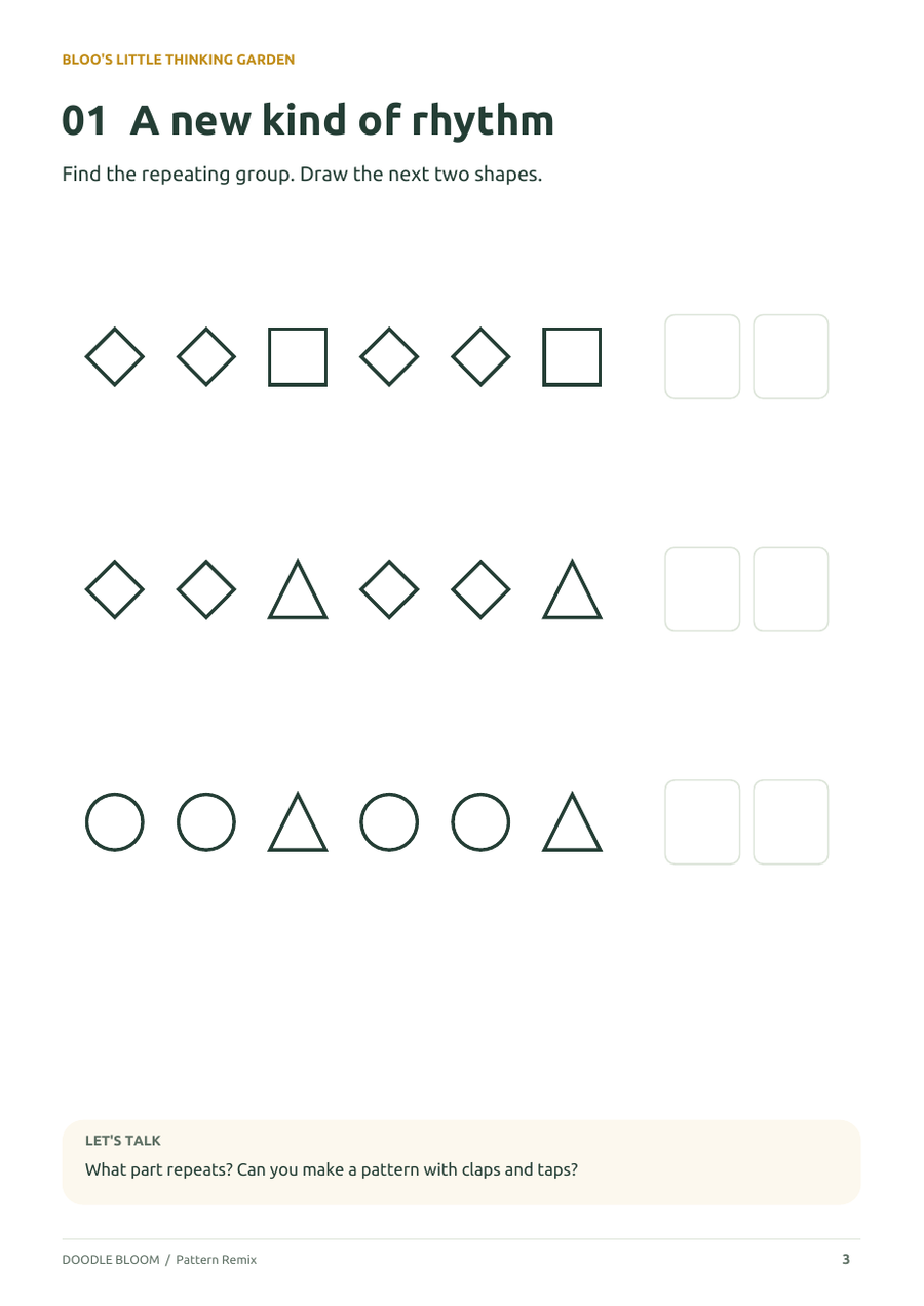 Pattern Remix: actual activity page